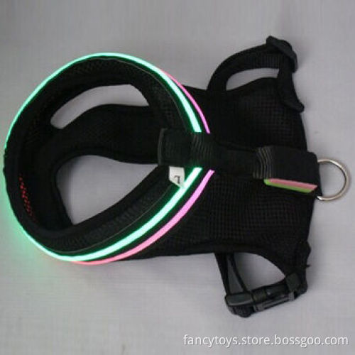 LED doublee optical fibers web cloth flashing angel chest harness